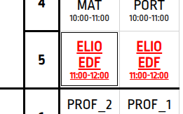 Professor em duas turmas